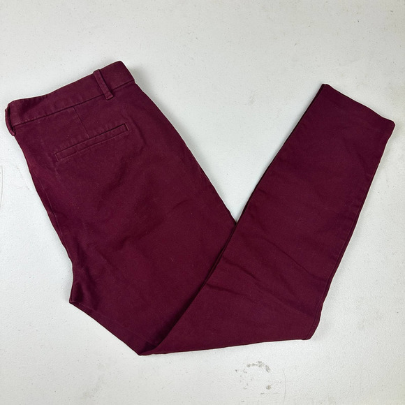 Gap Women's Tall Skinny Ankle Burgundy Pants - Size 12 Tall - Picture 3 of 12